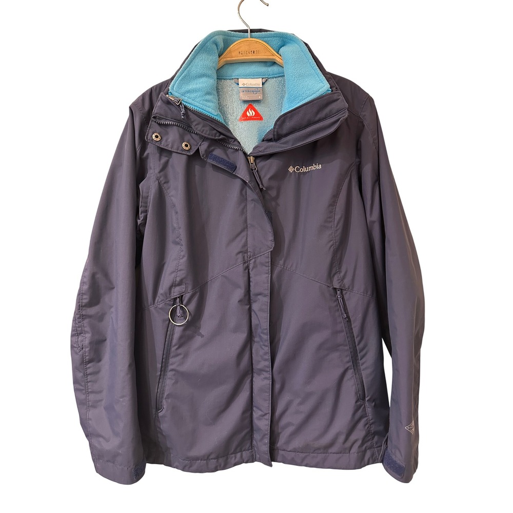 Columbia Omni-Tech 3-in-1 Interchange Jacket Women's S Blue Fleece Liner